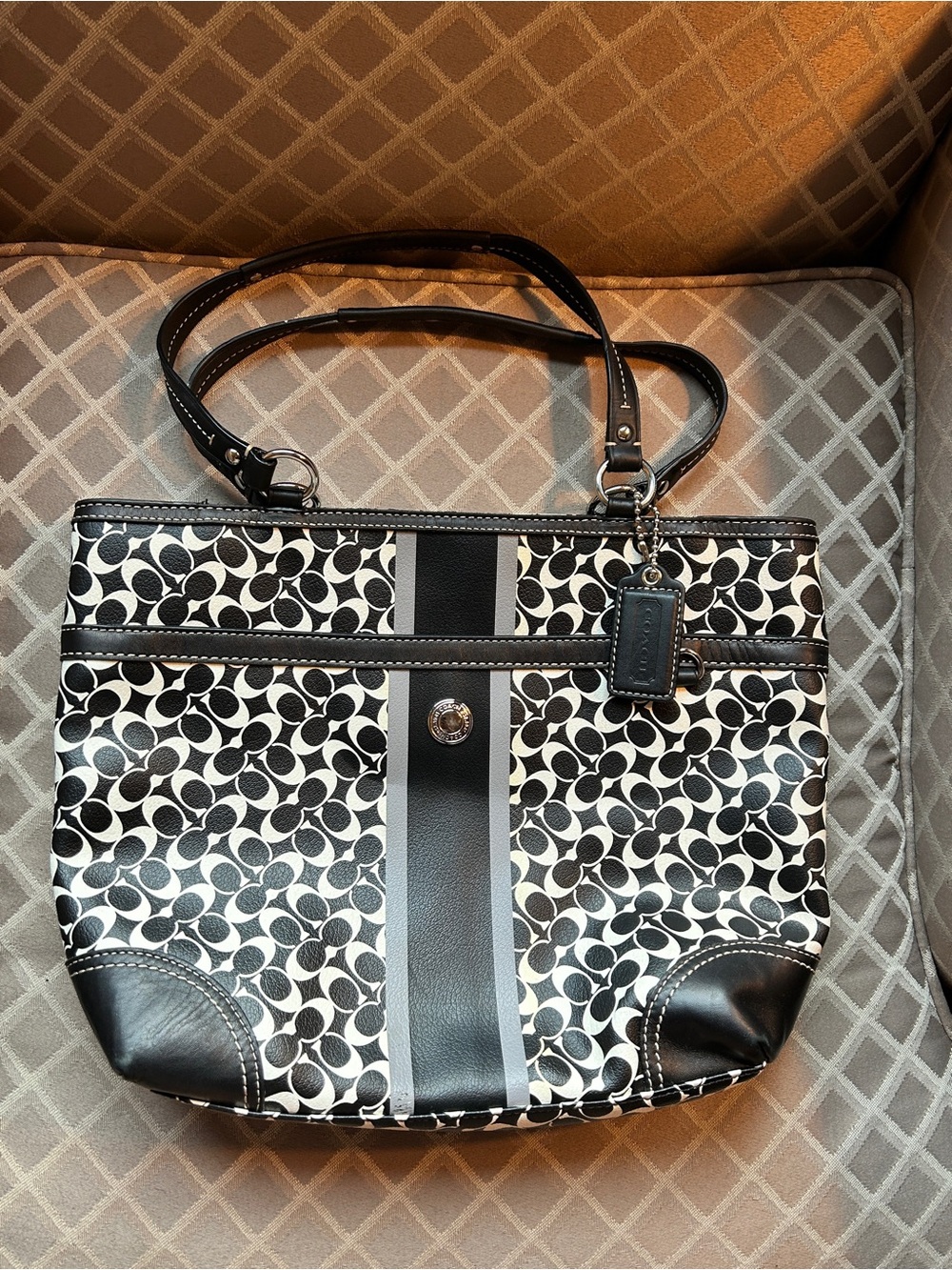 COACH CHELSEA HERITAGE SIGNATURE SATCHEL SHOULDER TOTE HANDBAG PURSE F15137
